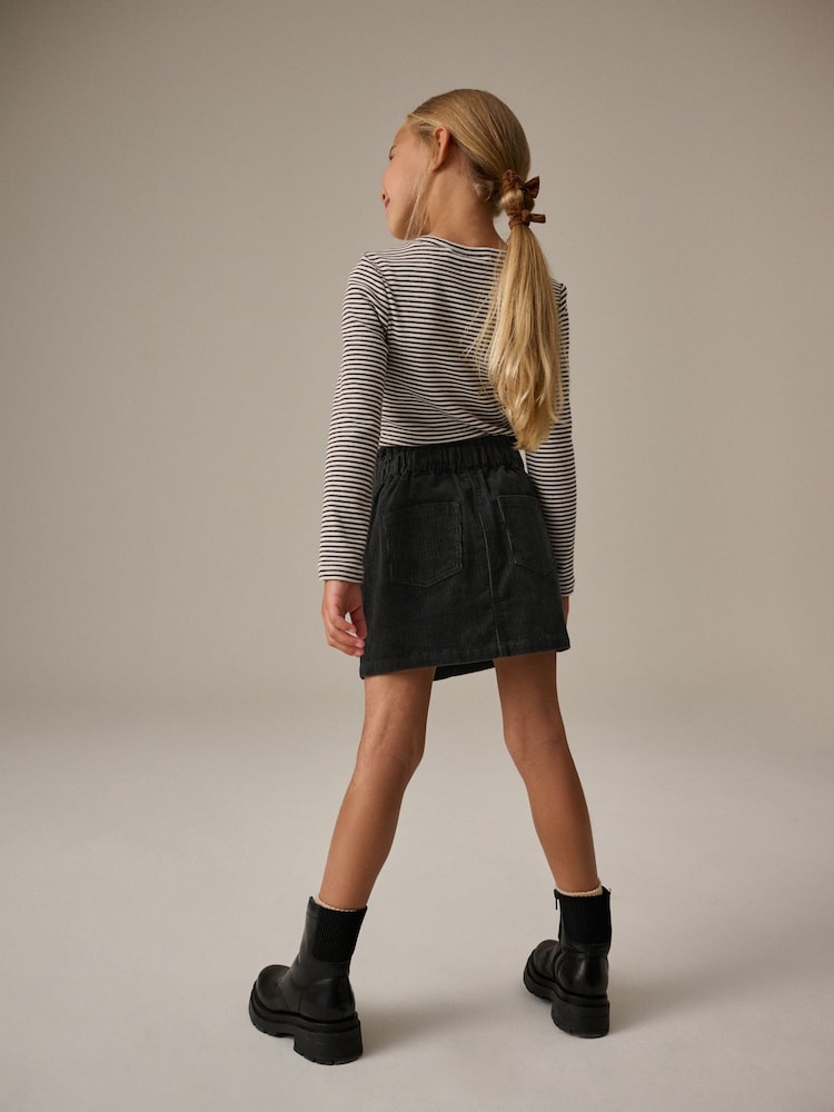 Charcoal Grey 100% Cotton Cord Skirt (3-16yrs) - Image 2 of 6