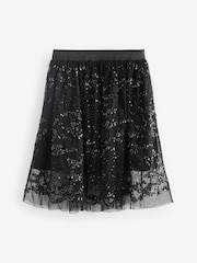 Black Lace Sequin Skirt (3-16yrs) - Image 6 of 9