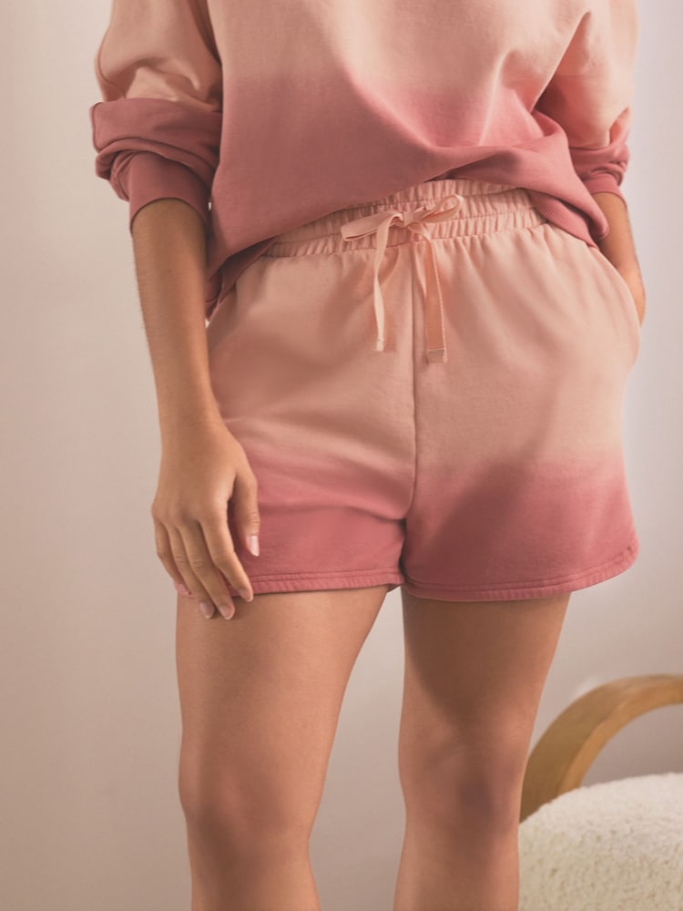 Pink Ombre Sweat Shorts - Image 1 of 6 Pink Ombre Sweat Shorts - Image 1 of 6