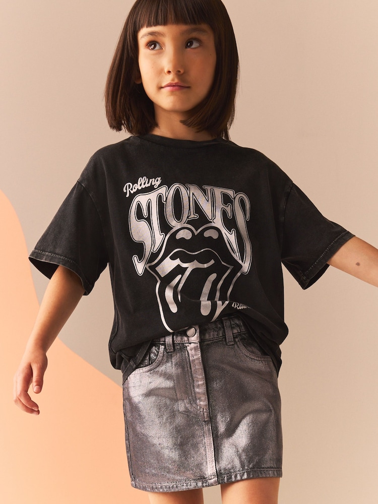 Charcoal Grey Foil 100% Cotton Skirt (3-16yrs) - Image 1 of 9 Charcoal Grey Foil 100% Cotton Skirt (3-16yrs) - Image 1 of 9