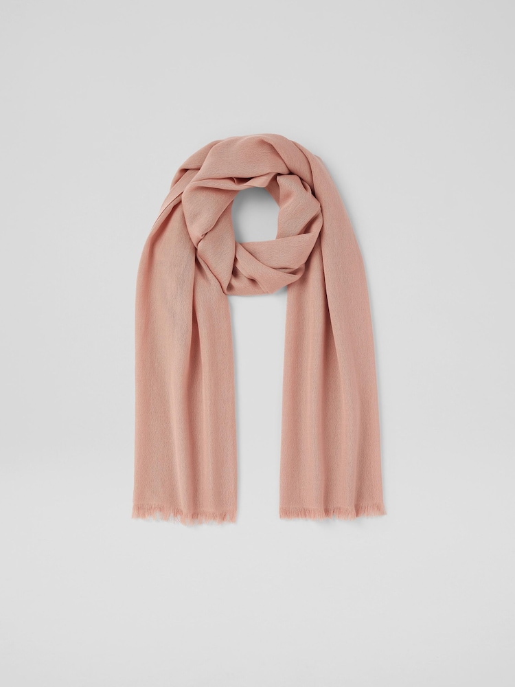 LK Bennett Pink Sutton Modal Wool Blend Scarf - Image 1 of 2 LK Bennett Pink Sutton Modal Wool Blend Scarf - Image 1 of 2