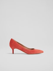 LK Bennett Brown Audrey Suede Court Shoes - Image 1 of 2
