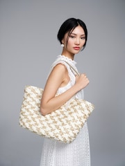 LK Bennett Natural Sansa Straw Basket Bag - Image 1 of 6