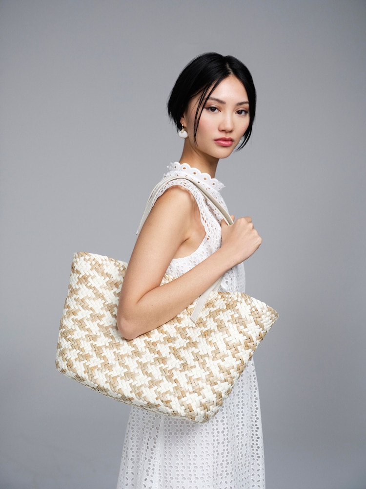 LK Bennett Natural Sansa Straw Basket Bag - Image 1 of 6