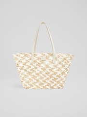 LK Bennett Natural Sansa Straw Basket Bag - Image 2 of 6
