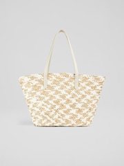 LK Bennett Natural Sansa Straw Basket Bag - Image 3 of 6