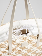 LK Bennett Natural Sansa Straw Basket Bag - Image 5 of 6