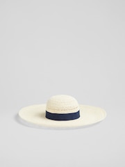 LK Bennett Saffron Raffia Floppy Sun Hat - Image 1 of 2