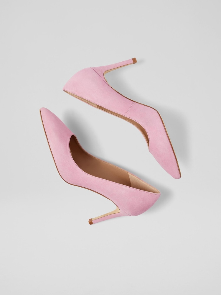 Rosa - LK Bennett Floret Suede Pointed Toe Courts - Imagem 2 de 3