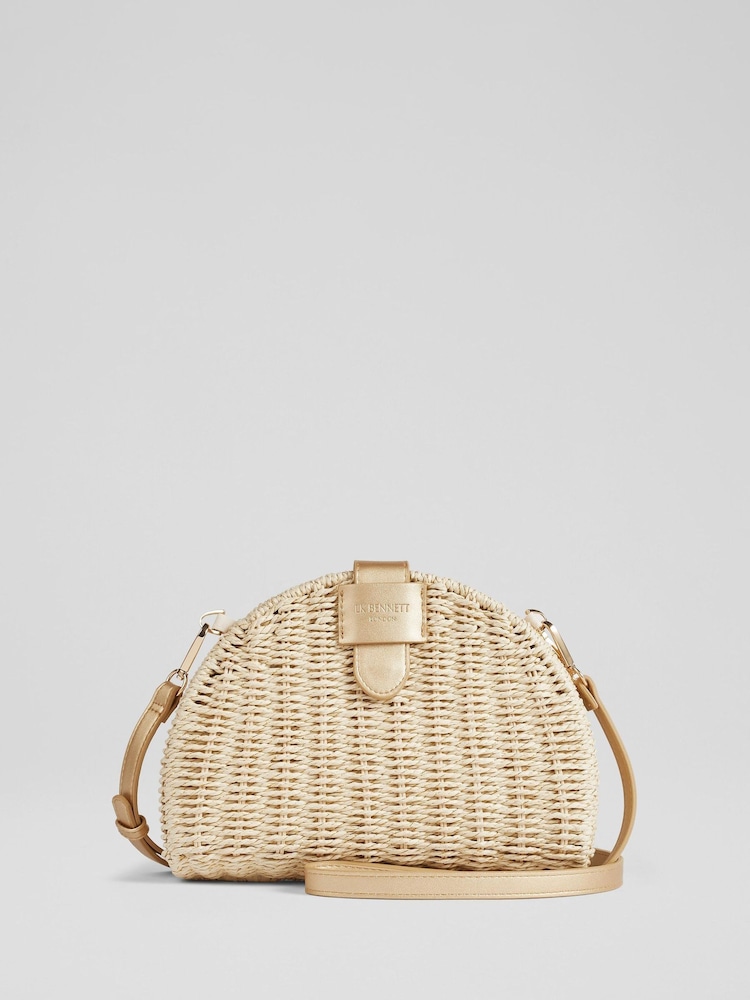 LK Bennett Natural Lorena Wicker Shoulder Bag - Image 1 of 2