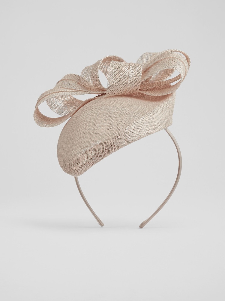 LK Bennett Natural Elowen Mesh Bow Detail Fascinator Hat - Image 2 of 3 LK Bennett Natural Elowen Mesh Bow Detail Fascinator Hat - Image 2 of 3