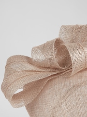 LK Bennett Natural Elowen Mesh Bow Detail Fascinator Hat - Image 3 of 3