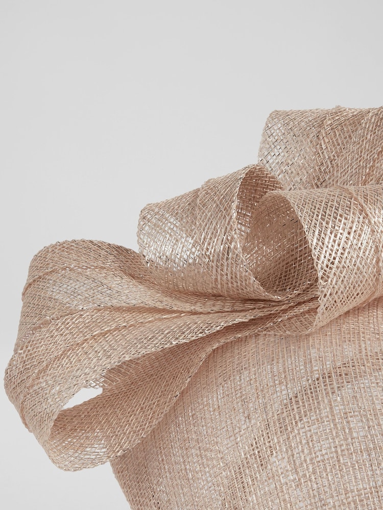 LK Bennett Natural Elowen Mesh Bow Detail Fascinator Hat - Image 3 of 3 LK Bennett Natural Elowen Mesh Bow Detail Fascinator Hat - Image 3 of 3
