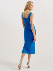Ted Baker Blue Sharmay Scallop Detail Bodycon Dress - Image 2 of 5
