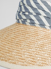 LK Bennett Rosie Straw Stripe Scarf Visor - Bild 2 von 2