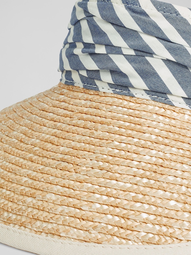 LK Bennett Rosie Straw Stripe Scarf Visor - Bild 2 von 2