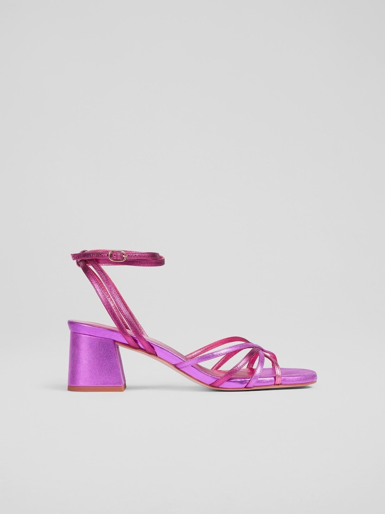 LK Bennett Pink Starlet Strappy Sandals - Image 1 of 3