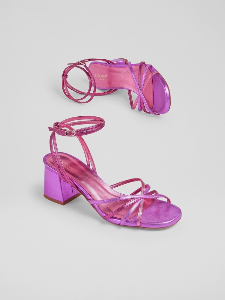 LK Bennett Pink Starlet Strappy Sandals - Image 2 of 3