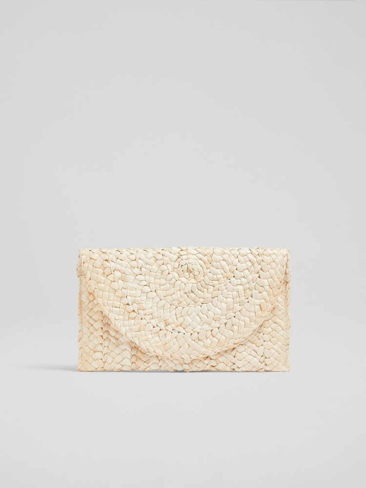LK Bennett Natural Dove Straw Envelope Clutch - Image 1 of 3 LK Bennett Natural Dove Straw Envelope Clutch - Image 1 of 3
