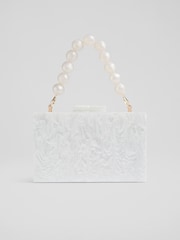 LK Bennett Natural Maeve Marbled Acrylic Box Bag - Image 1 of 2