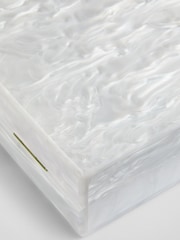 LK Bennett Natural Maeve Marbled Acrylic Box Bag - Image 2 of 2
