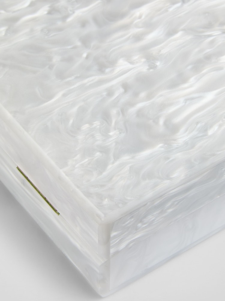 LK Bennett Natural Maeve Marbled Acrylic Box Bag - Image 2 of 2 LK Bennett Natural Maeve Marbled Acrylic Box Bag - Image 2 of 2