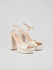 LK Bennett Natural Rosa Leather Platform Sandals - Image 2 of 4