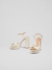 LK Bennett Natural Rosa Leather Platform Sandals - Image 3 of 4