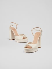 LK Bennett Natural Rosa Leather Platform Sandals - Image 4 of 4