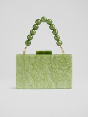 LK Bennett Green Maeve Marbled Acrylic Box Bag - Image 1 of 3