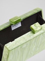 LK Bennett Green Maeve Marbled Acrylic Box Bag - Image 2 of 3