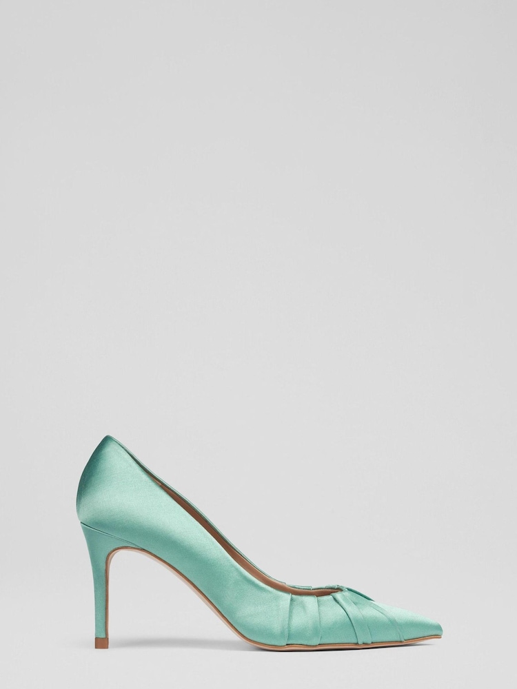 LK Bennett Florena Satin Pleated Courts - Image 1 of 4