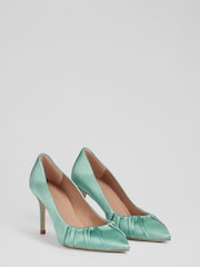 LK Bennett Florena Satin Pleated Courts - Image 2 of 4