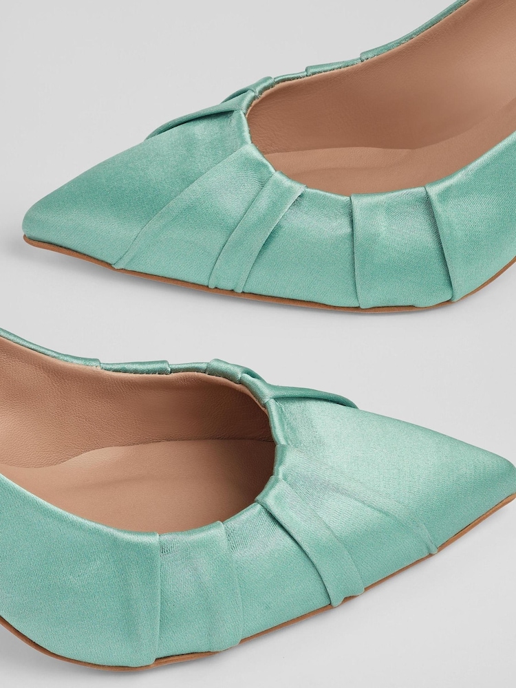 LK Bennett Florena Satin Pleated Courts - Image 4 of 4