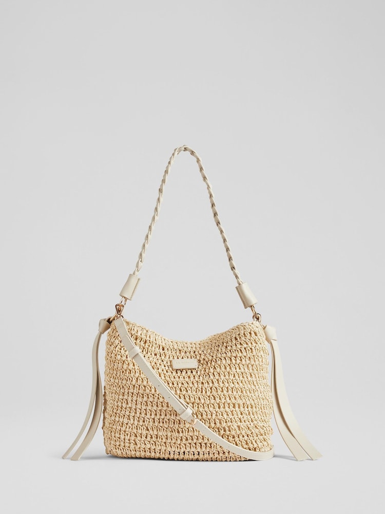 LK Bennett Issie Raffia Shoulder Bag - Bild 1 von 2 LK Bennett Issie Raffia Shoulder Bag - Bild 1 von 2