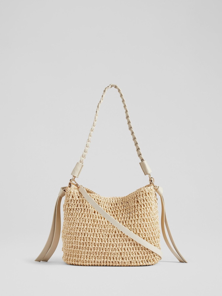 LK Bennett Natural Issie Raffia Shoulder Bag - Image 2 of 2