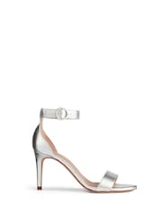 LK Bennett Silver Leather Single Strap Sandals - Image 1 of 4