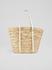 LK Bennett Natural Viola Straw Handles Basket Bag - Image 1 of 3