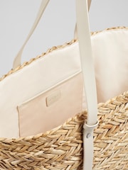 LK Bennett Natural Viola Straw Handles Basket Bag - Image 3 of 3
