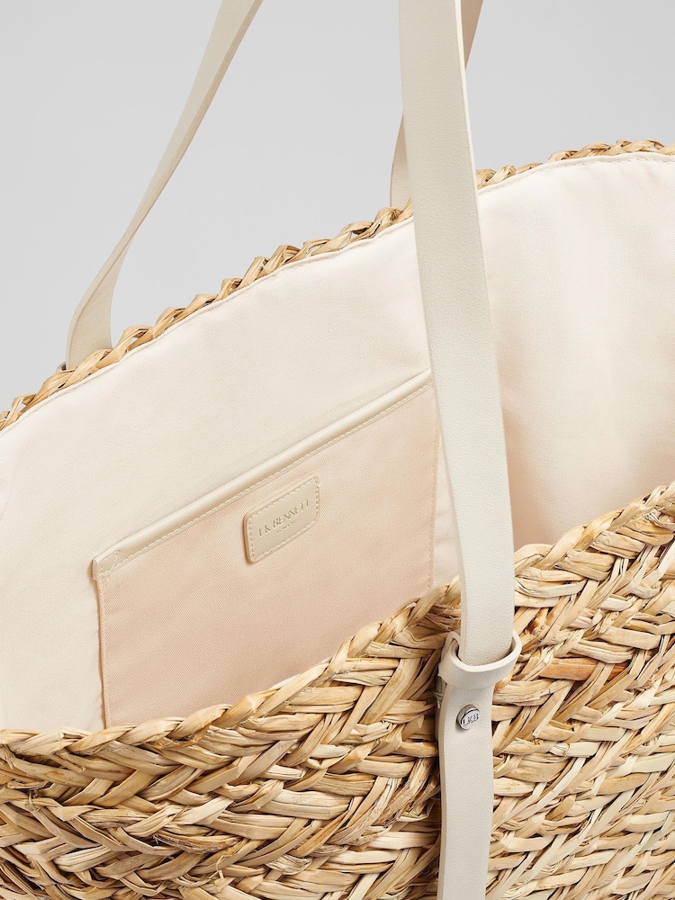 LK Bennett Natural Viola Straw Handles Basket Bag - Image 3 of 3