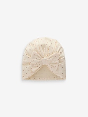 Red Baby Bow Turban 100% Cotton Hats 2 Pack (0mths-2yrs) - Image 3 of 4
