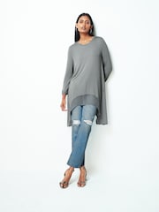 Silver Hanky Hem Longline Top - Image 2 of 6