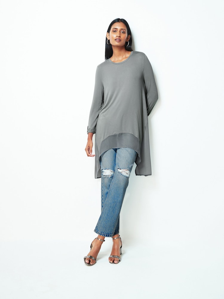 Silver Hanky Hem Longline Top - Image 2 of 6