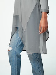 Silver Hanky Hem Longline Top - Image 4 of 6