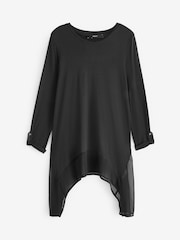 Black Hanky Hem Longline Top - Image 5 of 6