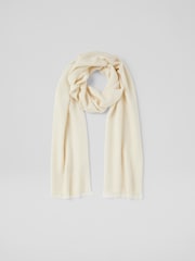 LK Bennett White Sutton Modal Wool Blend Scarf - Image 1 of 3