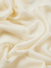 LK Bennett White Sutton Modal Wool Blend Scarf - Image 2 of 3