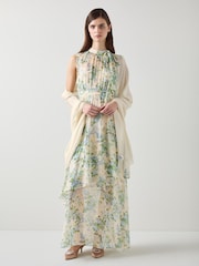 LK Bennett White Sutton Modal Wool Blend Scarf - Image 3 of 3