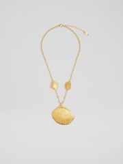 LK Bennett Gold Tone Coral Shell Necklace - Image 1 of 2