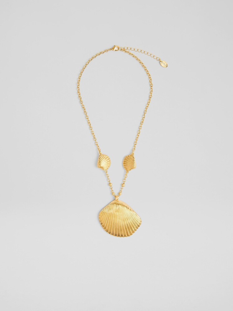 LK Bennett Gold Tone Coral Shell Necklace - Image 1 of 2